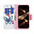 Funda de Cuero Cartera con Soporte Mariposa Carcasa L07 para Apple iPhone 15 Pro Max Rosa