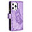 Funda de Cuero Cartera con Soporte Mariposa Carcasa L08 para Apple iPhone 14 Pro Max Morado