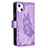 Funda de Cuero Cartera con Soporte Mariposa Carcasa L08 para Apple iPhone 15 Morado