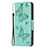 Funda de Cuero Cartera con Soporte Mariposa Carcasa L09 para Apple iPhone 13 Mini Verde