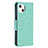 Funda de Cuero Cartera con Soporte Mariposa Carcasa L09 para Apple iPhone 13 Mini Verde