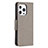 Funda de Cuero Cartera con Soporte Mariposa Carcasa L09 para Apple iPhone 13 Pro Max Gris Oscuro