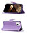 Funda de Cuero Cartera con Soporte Mariposa Carcasa L09 para Apple iPhone 15 Plus Morado