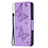 Funda de Cuero Cartera con Soporte Mariposa Carcasa L09 para Apple iPhone 15 Plus Morado