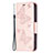 Funda de Cuero Cartera con Soporte Mariposa Carcasa L09 para Apple iPhone 15 Plus Rosa