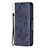 Funda de Cuero Cartera con Soporte Mariposa Carcasa L09 para Apple iPhone 15 Pro Azul