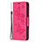 Funda de Cuero Cartera con Soporte Mariposa Carcasa L09 para Apple iPhone 15 Pro Max Rosa Roja