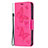 Funda de Cuero Cartera con Soporte Mariposa Carcasa L09 para Apple iPhone 15 Rosa Roja