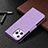 Funda de Cuero Cartera con Soporte Mariposa Carcasa L09 para Apple iPhone 16 Pro Morado