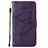 Funda de Cuero Cartera con Soporte Mariposa Carcasa L10 para Apple iPhone 13 Mini Morado