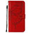 Funda de Cuero Cartera con Soporte Mariposa Carcasa L10 para Apple iPhone 13 Mini Rojo