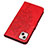 Funda de Cuero Cartera con Soporte Mariposa Carcasa L10 para Apple iPhone 13 Mini Rojo