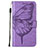 Funda de Cuero Cartera con Soporte Mariposa Carcasa L10 para Apple iPhone 14 Plus Purpura Claro