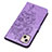 Funda de Cuero Cartera con Soporte Mariposa Carcasa L10 para Apple iPhone 14 Plus Purpura Claro