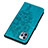 Funda de Cuero Cartera con Soporte Mariposa Carcasa L10 para Apple iPhone 15 Pro Max Azul