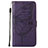 Funda de Cuero Cartera con Soporte Mariposa Carcasa L10 para Apple iPhone 15 Pro Max Morado