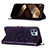 Funda de Cuero Cartera con Soporte Mariposa Carcasa L10 para Apple iPhone 15 Pro Max Morado