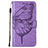 Funda de Cuero Cartera con Soporte Mariposa Carcasa L10 para Apple iPhone 15 Pro Max Purpura Claro