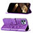 Funda de Cuero Cartera con Soporte Mariposa Carcasa L10 para Apple iPhone 15 Pro Max Purpura Claro