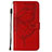 Funda de Cuero Cartera con Soporte Mariposa Carcasa L10 para Apple iPhone 15 Pro Max Rojo