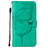 Funda de Cuero Cartera con Soporte Mariposa Carcasa L10 para Apple iPhone 15 Pro Max Verde