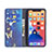 Funda de Cuero Cartera con Soporte Mariposa Carcasa para Apple iPhone 13 Mini Azul