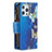 Funda de Cuero Cartera con Soporte Mariposa Carcasa para Apple iPhone 15 Pro Max Azul