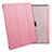 Funda de Cuero Cartera con Soporte para Apple iPad 3 Rosa