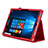 Funda de Cuero Cartera con Soporte para Microsoft Surface Pro 3 Rojo