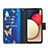 Funda de Cuero Cartera con Soporte Patron de Moda Carcasa B04F para Samsung Galaxy F02S SM-E025F