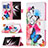 Funda de Cuero Cartera con Soporte Patron de Moda Carcasa B09F para Samsung Galaxy S23 Ultra 5G