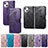 Funda de Cuero Cartera con Soporte Patron de Moda Carcasa H08 para Apple iPhone 15