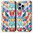 Funda de Cuero Cartera con Soporte Patron de Moda Carcasa H10 para Apple iPhone 14 Pro Max