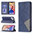 Funda de Cuero Cartera con Soporte Patron de Moda Carcasa L04 para Apple iPhone 13 Azul