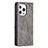 Funda de Cuero Cartera con Soporte Patron de Moda Carcasa L04 para Apple iPhone 13 Pro Max Gris