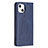 Funda de Cuero Cartera con Soporte Patron de Moda Carcasa L04 para Apple iPhone 15 Azul