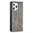 Funda de Cuero Cartera con Soporte Patron de Moda Carcasa L04 para Apple iPhone 15 Pro Gris