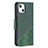 Funda de Cuero Cartera con Soporte Patron de Moda Carcasa L05 para Apple iPhone 13 Mini Verde