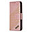 Funda de Cuero Cartera con Soporte Patron de Moda Carcasa L05 para Apple iPhone 14 Pro Max Oro Rosa