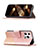 Funda de Cuero Cartera con Soporte Patron de Moda Carcasa L05 para Apple iPhone 14 Pro Max Oro Rosa