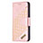 Funda de Cuero Cartera con Soporte Patron de Moda Carcasa L05 para Apple iPhone 15 Oro Rosa