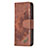 Funda de Cuero Cartera con Soporte Patron de Moda Carcasa L05 para Apple iPhone 15 Pro Marron