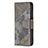 Funda de Cuero Cartera con Soporte Patron de Moda Carcasa L05 para Apple iPhone 15 Pro Max Gris