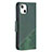 Funda de Cuero Cartera con Soporte Patron de Moda Carcasa L05 para Apple iPhone 15 Verde