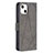 Funda de Cuero Cartera con Soporte Patron de Moda Carcasa L06 para Apple iPhone 13 Gris