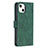 Funda de Cuero Cartera con Soporte Patron de Moda Carcasa L06 para Apple iPhone 14 Verde