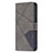 Funda de Cuero Cartera con Soporte Patron de Moda Carcasa L06 para Apple iPhone 15 Gris