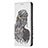 Funda de Cuero Cartera con Soporte Patron de Moda Carcasa para Apple iPhone 13 Pro Max Gris