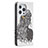 Funda de Cuero Cartera con Soporte Patron de Moda Carcasa para Apple iPhone 13 Pro Max Gris