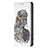 Funda de Cuero Cartera con Soporte Patron de Moda Carcasa para Apple iPhone 14 Plus Gris